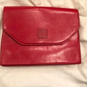 Red clutch with strap